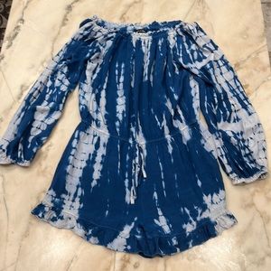 Blue tie-dye long sleeve romper size medium